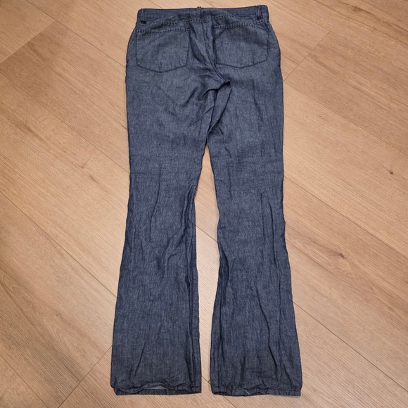 John Varvatos USA Luxe Bowery Slim Straight Striped Linen Cotton Pants 32R Blue - Picture 10 of 11